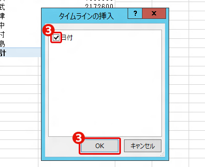 タイムラインの挿入