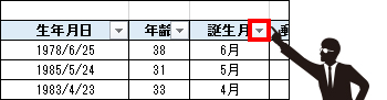 三角ボタン