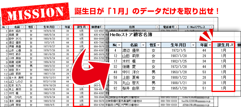 特定の情報だけ取り出す