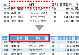 セル結合しない