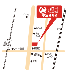 ハロー！パソコン教室宇治城陽校の地図