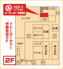 ハロー！パソコン教室イトーヨーカドー宇都宮校の地図