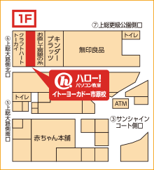 ハロー！パソコン教室イトーヨーカドー市原校の地図